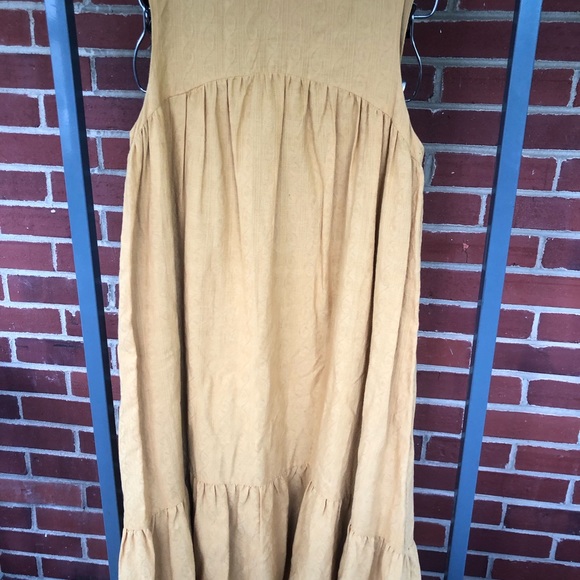 ENGLISH FACTORY MUSTARD YELLOW HIGH NECK DETAILED SLEEVELESS DRESS WOMEN… - Picture 2 of 8